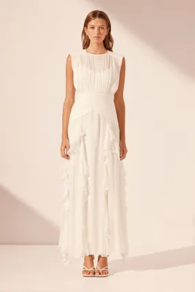 MARGOT ROUND NECK SLEEVELESS MAXI DRESS - IVORY