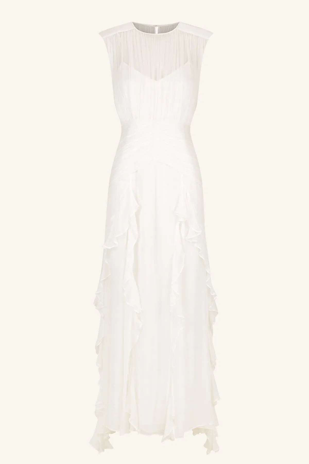 MARGOT ROUND NECK SLEEVELESS MAXI DRESS - IVORY