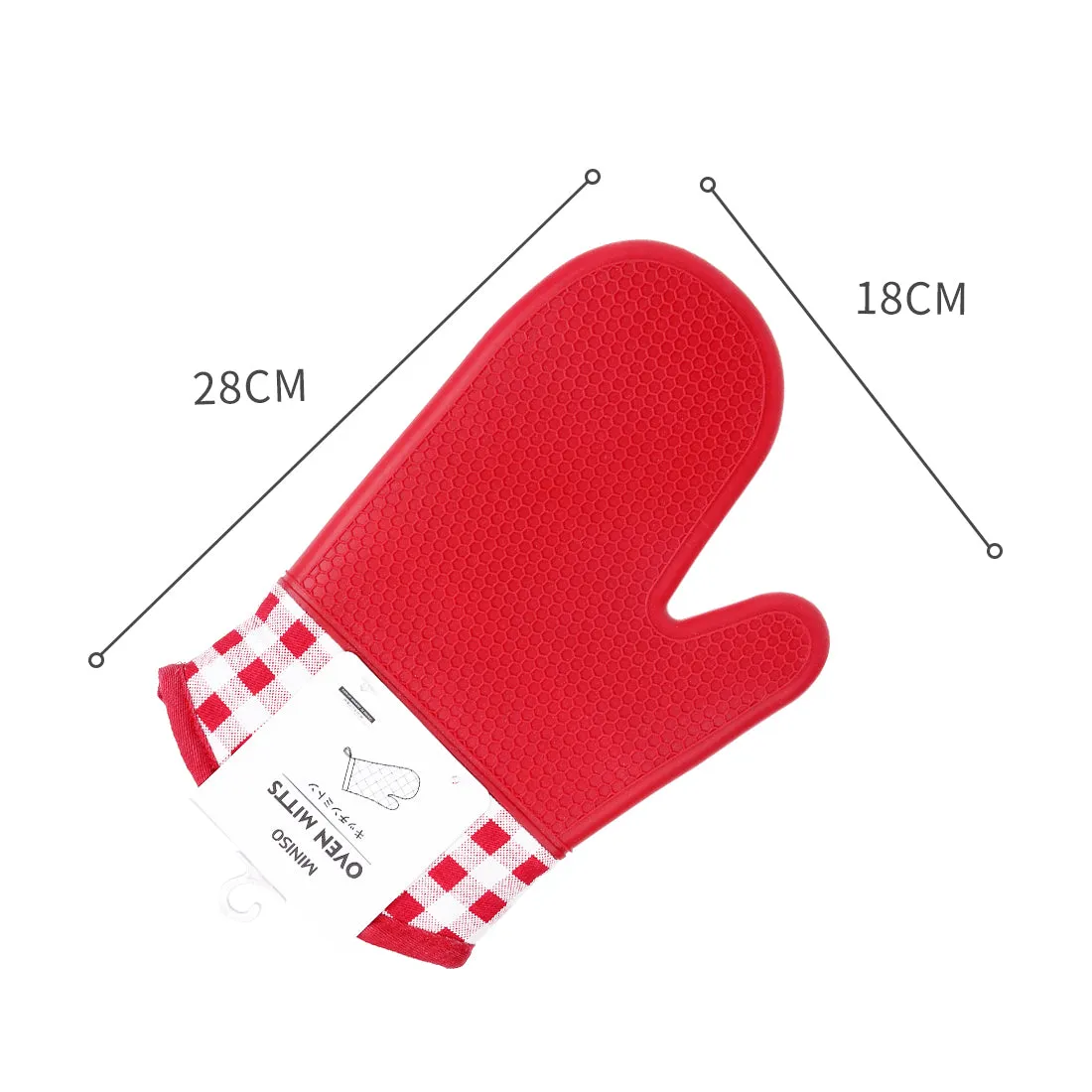 MINISO Silicone Heat-resistant Oven Mitt, Red