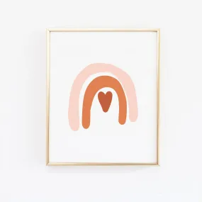 Orange Pink Rainbow Nursery Wall Print