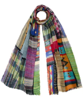 Patchwork wool scarf