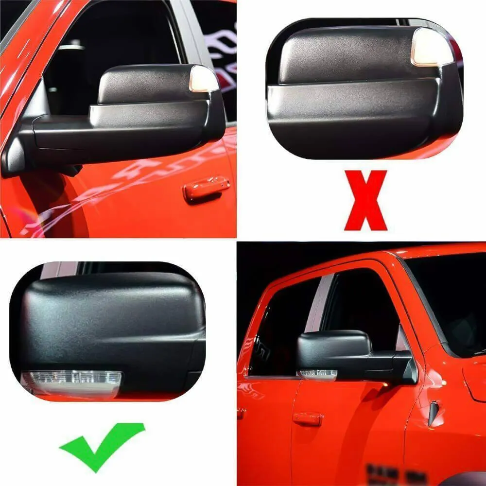 Sequential LED Side Mirror Turn Signal Light & Puddle Light for 2009-2018 Dodge RAM 1500, 2010-2018 RAM 2500 3500, 2019 RAM 1500 Classic