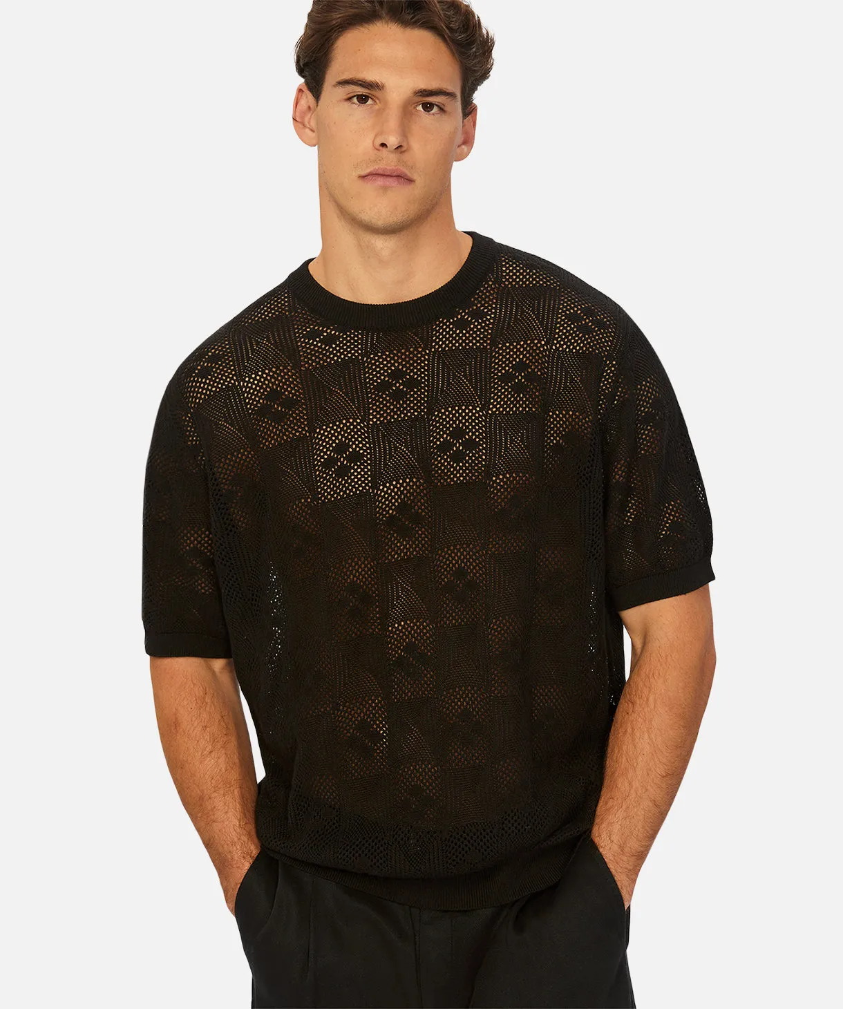 The Freddie Knitted Tee - Black